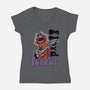 Floyd Pepper-Womens-V-Neck-Tee-Action Nate