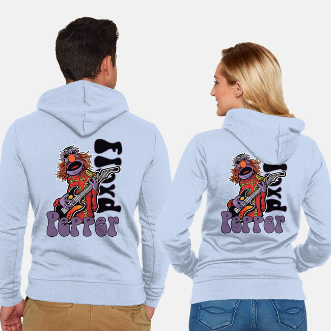 Floyd Pepper-Unisex-Zip-Up-Sweatshirt-Action Nate