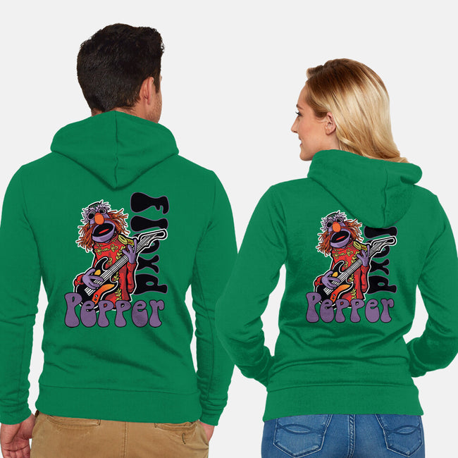 Floyd Pepper-Unisex-Zip-Up-Sweatshirt-Action Nate