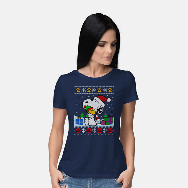 Holiday Beagle-Womens-Basic-Tee-drbutler