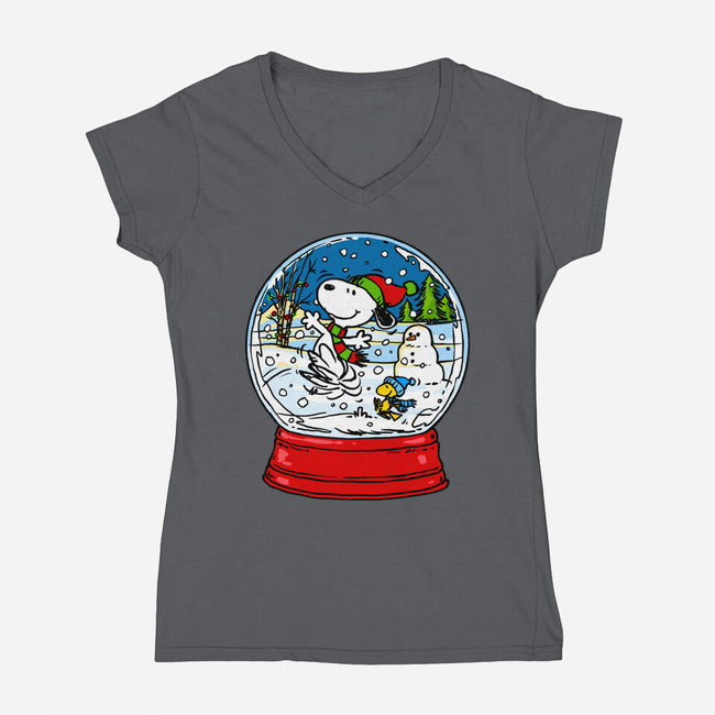 Hello Winter-Womens-V-Neck-Tee-drbutler