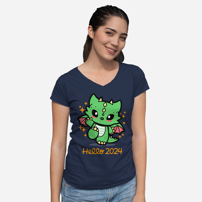 Hello 2024-Womens-V-Neck-Tee-Boggs Nicolas