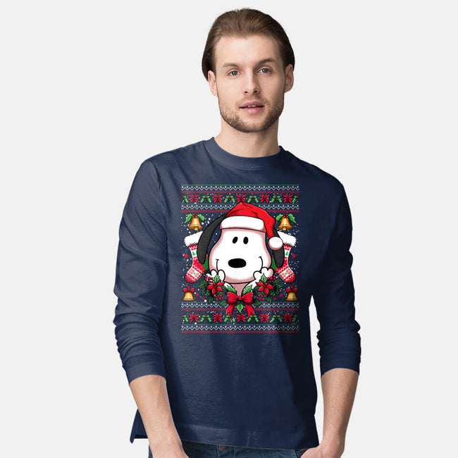 Snoopy Christmas Sweater-Mens-Long Sleeved-Tee-JamesQJO