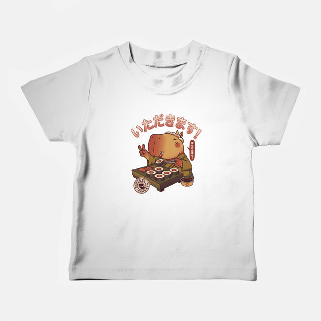 Sushi Chef Cute Capybara-Baby-Basic-Tee-tobefonseca