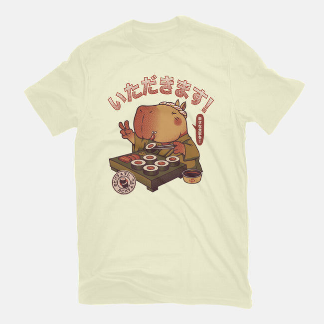 Sushi Chef Cute Capybara-Mens-Basic-Tee-tobefonseca