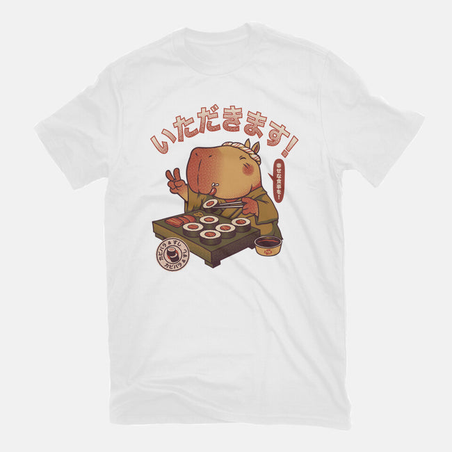 Sushi Chef Cute Capybara-Mens-Heavyweight-Tee-tobefonseca