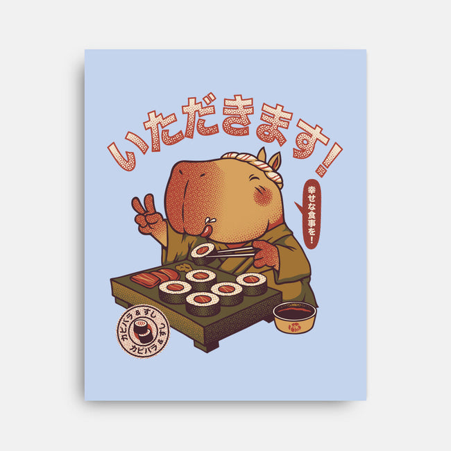 Sushi Chef Cute Capybara-None-Stretched-Canvas-tobefonseca