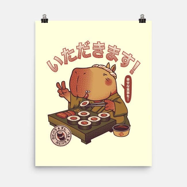 Sushi Chef Cute Capybara-None-Matte-Poster-tobefonseca