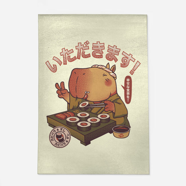 Sushi Chef Cute Capybara-None-Indoor-Rug-tobefonseca