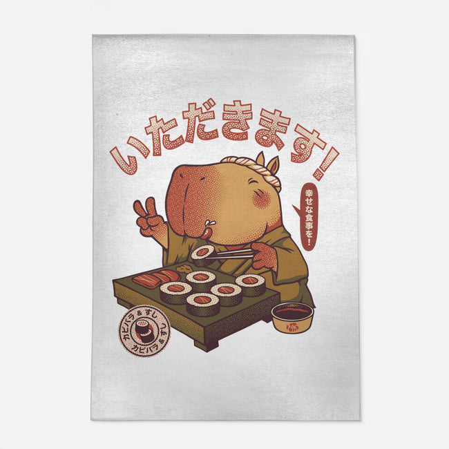 Sushi Chef Cute Capybara-None-Indoor-Rug-tobefonseca