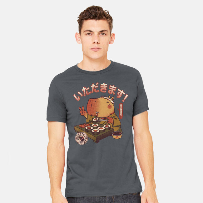 Sushi Chef Cute Capybara-Mens-Heavyweight-Tee-tobefonseca