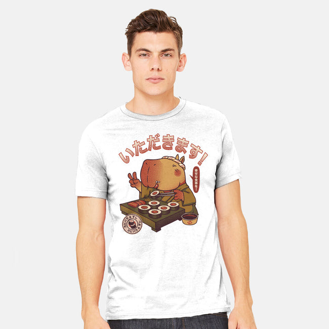 Sushi Chef Cute Capybara-Mens-Heavyweight-Tee-tobefonseca