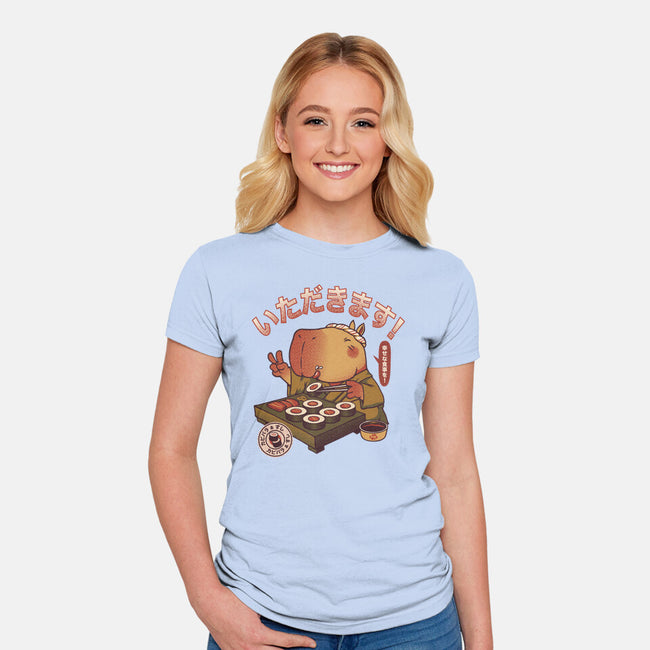 Sushi Chef Cute Capybara-Womens-Fitted-Tee-tobefonseca