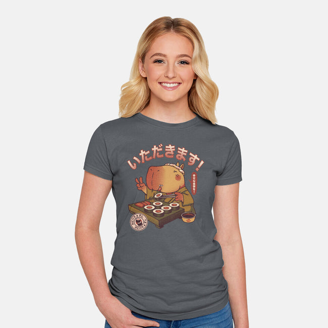 Sushi Chef Cute Capybara-Womens-Fitted-Tee-tobefonseca