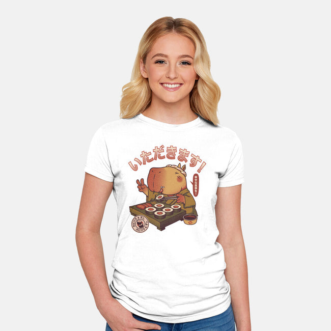 Sushi Chef Cute Capybara-Womens-Fitted-Tee-tobefonseca