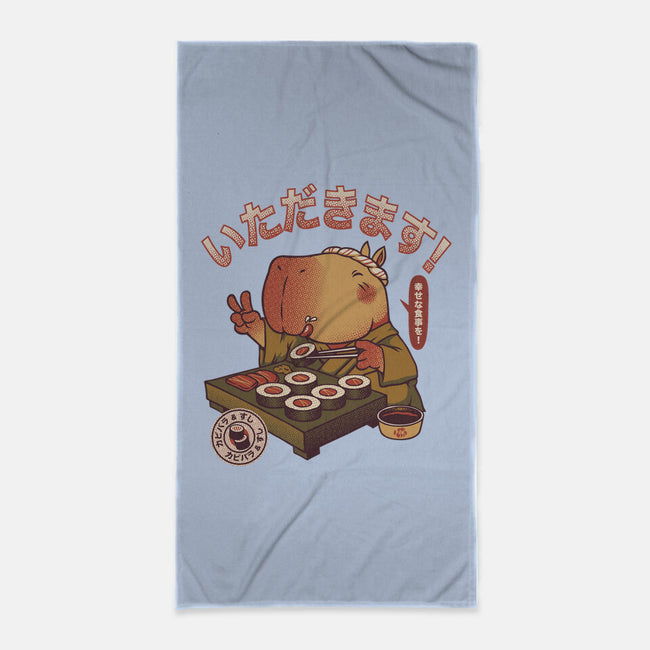 Sushi Chef Cute Capybara-None-Beach-Towel-tobefonseca