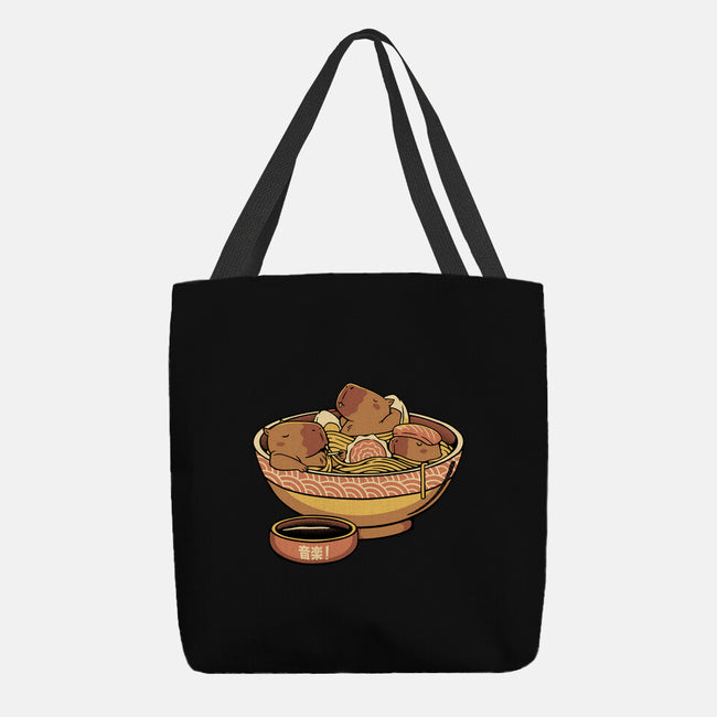 Capybara Cute Ramen-None-Basic Tote-Bag-tobefonseca