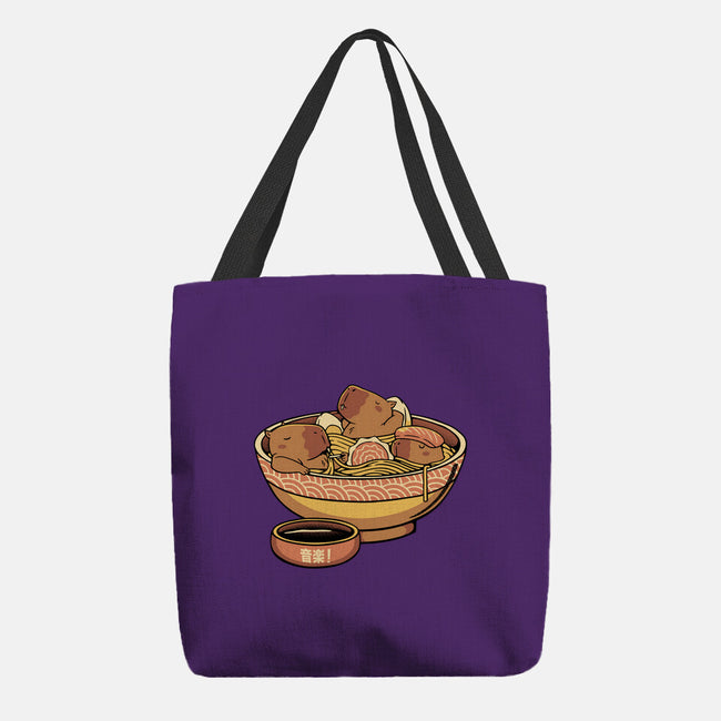 Capybara Cute Ramen-None-Basic Tote-Bag-tobefonseca