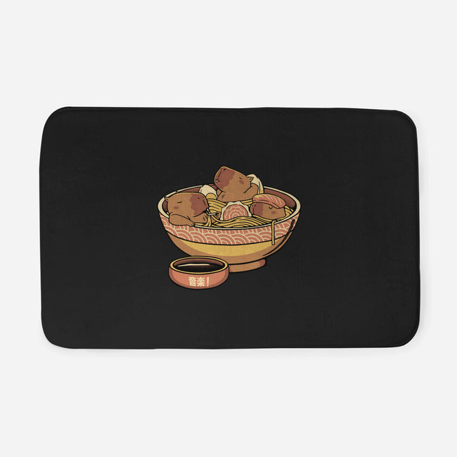 Capybara Cute Ramen-None-Memory Foam-Bath Mat-tobefonseca