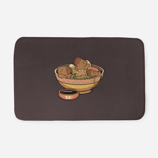 Capybara Cute Ramen-None-Memory Foam-Bath Mat-tobefonseca