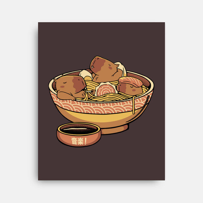 Capybara Cute Ramen-None-Stretched-Canvas-tobefonseca