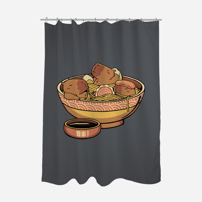 Capybara Cute Ramen-None-Polyester-Shower Curtain-tobefonseca