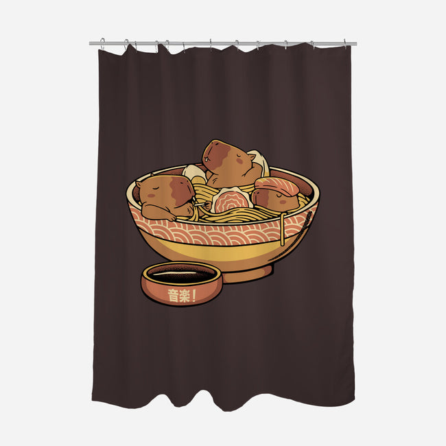 Capybara Cute Ramen-None-Polyester-Shower Curtain-tobefonseca