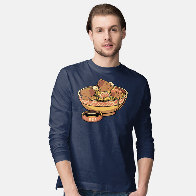 Capybara Cute Ramen-Mens-Long Sleeved-Tee-tobefonseca