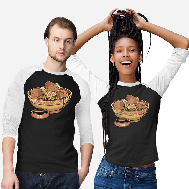 Capybara Cute Ramen-Unisex-Baseball-Tee-tobefonseca