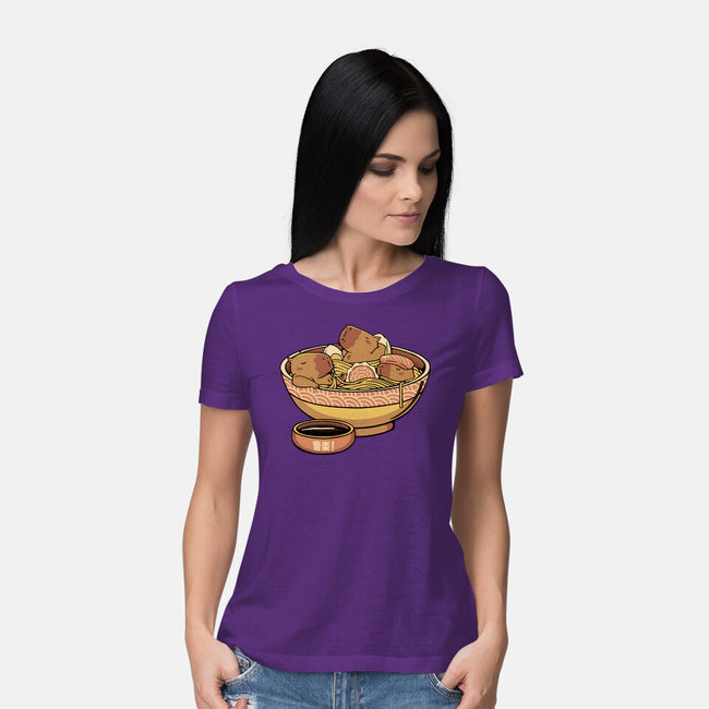 Capybara Cute Ramen-Womens-Basic-Tee-tobefonseca