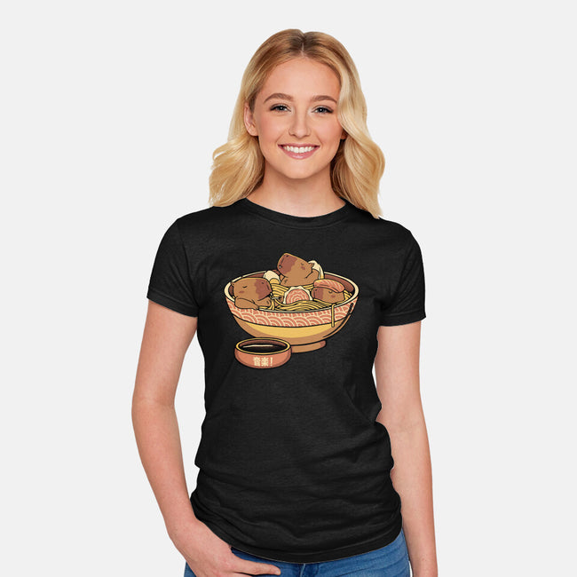 Capybara Cute Ramen-Womens-Fitted-Tee-tobefonseca