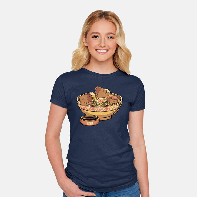 Capybara Cute Ramen-Womens-Fitted-Tee-tobefonseca