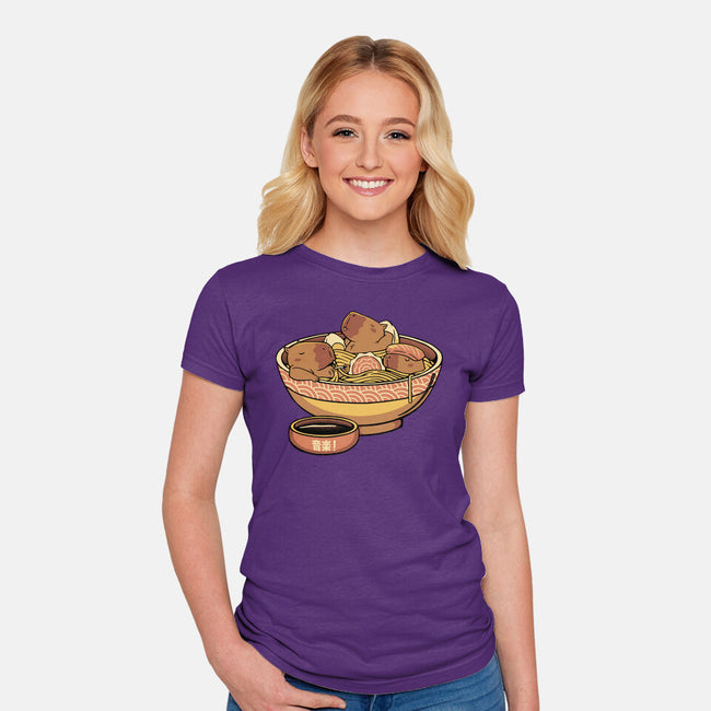 Capybara Cute Ramen-Womens-Fitted-Tee-tobefonseca