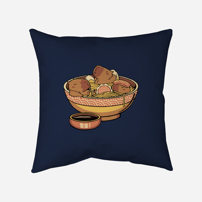 Capybara Cute Ramen-None-Removable Cover-Throw Pillow-tobefonseca