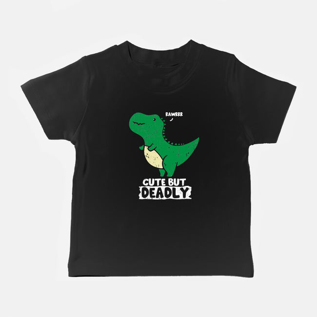 Cute But Deadly T-Rex-Baby-Basic-Tee-turborat14