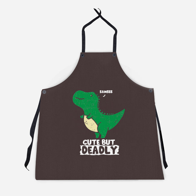 Cute But Deadly T-Rex-Unisex-Kitchen-Apron-turborat14