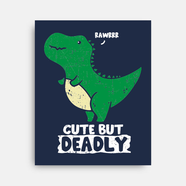 Cute But Deadly T-Rex-None-Stretched-Canvas-turborat14