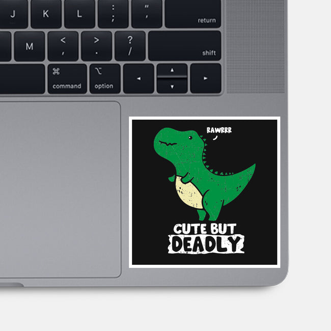 Cute But Deadly T-Rex-None-Glossy-Sticker-turborat14