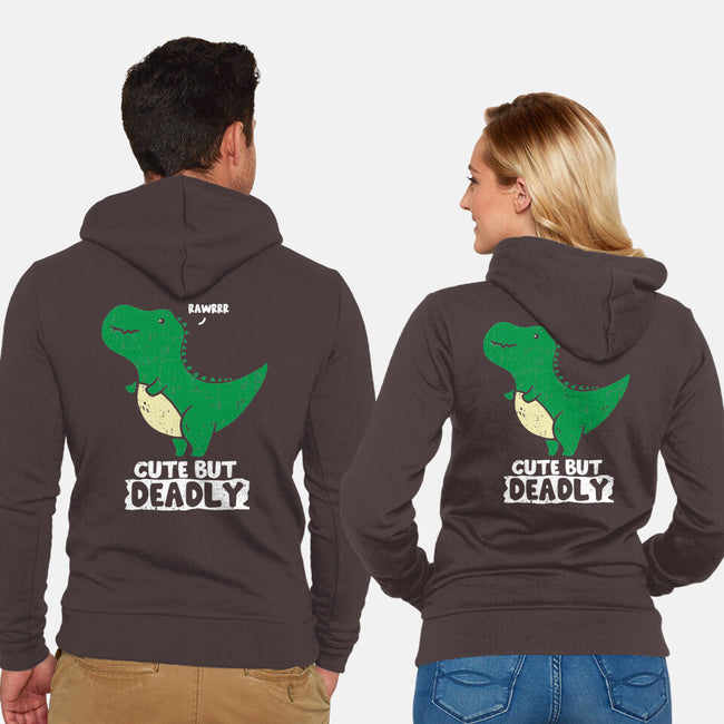 Cute But Deadly T-Rex-Unisex-Zip-Up-Sweatshirt-turborat14