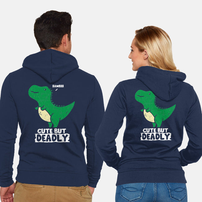 Cute But Deadly T-Rex-Unisex-Zip-Up-Sweatshirt-turborat14