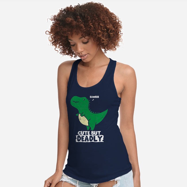 Cute But Deadly T-Rex-Womens-Racerback-Tank-turborat14