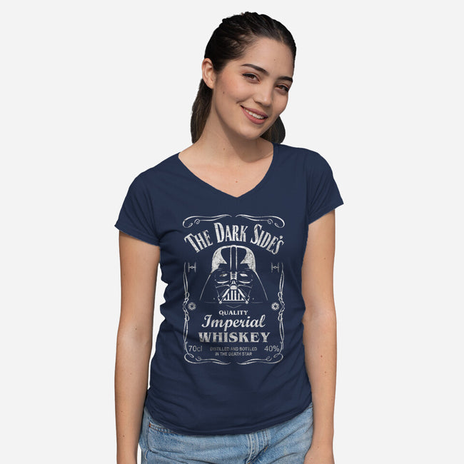 The Dark Side's Whiskey-Womens-V-Neck-Tee-NMdesign