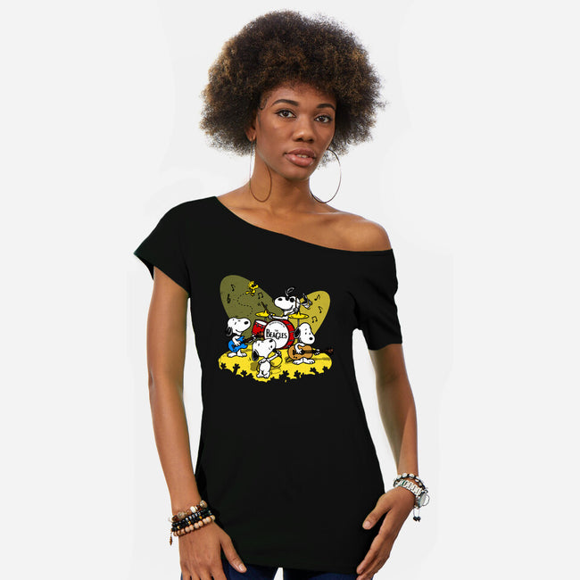 The Beagles-Womens-Off Shoulder-Tee-drbutler