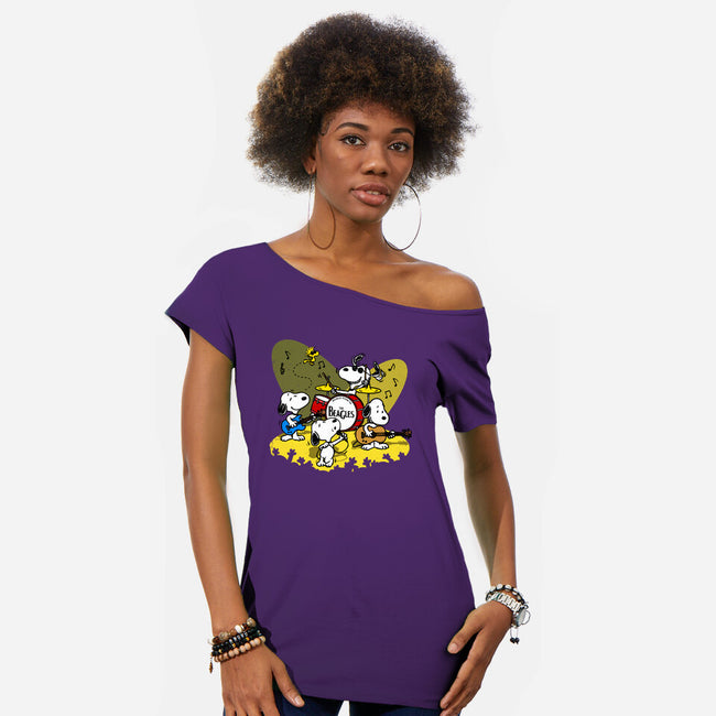 The Beagles-Womens-Off Shoulder-Tee-drbutler