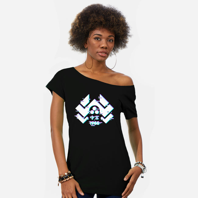 Glitch Nakatomi-Womens-Off Shoulder-Tee-spoilerinc