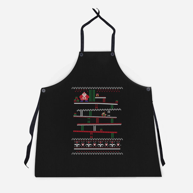 Arcade Climber Christmas-Unisex-Kitchen-Apron-WhosTonyRamos