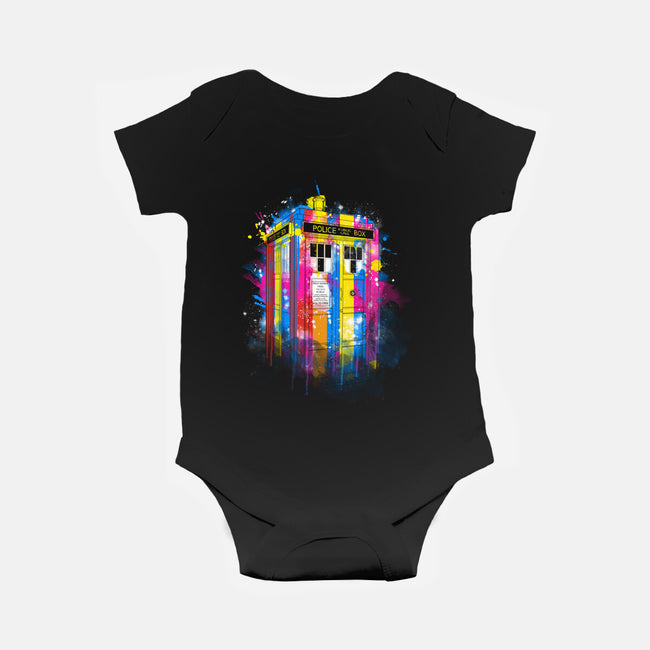 Rainbow Tardis-Baby-Basic-Onesie-kharmazero