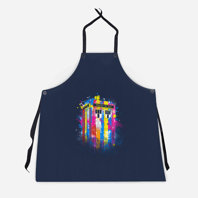 Rainbow Tardis-Unisex-Kitchen-Apron-kharmazero