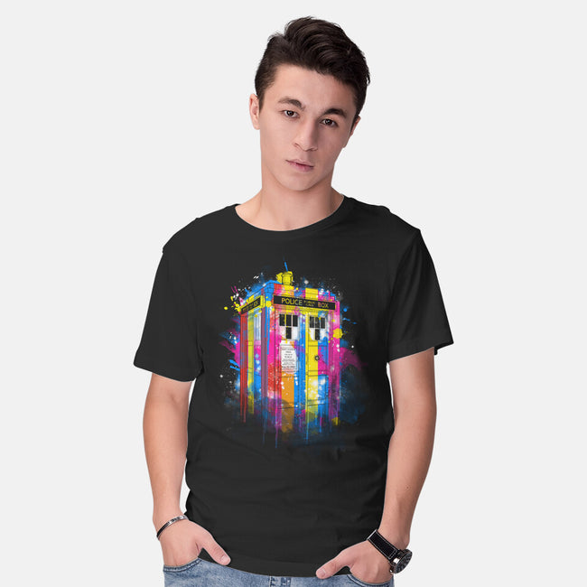 Rainbow Tardis-Mens-Basic-Tee-kharmazero