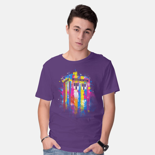 Rainbow Tardis-Mens-Basic-Tee-kharmazero